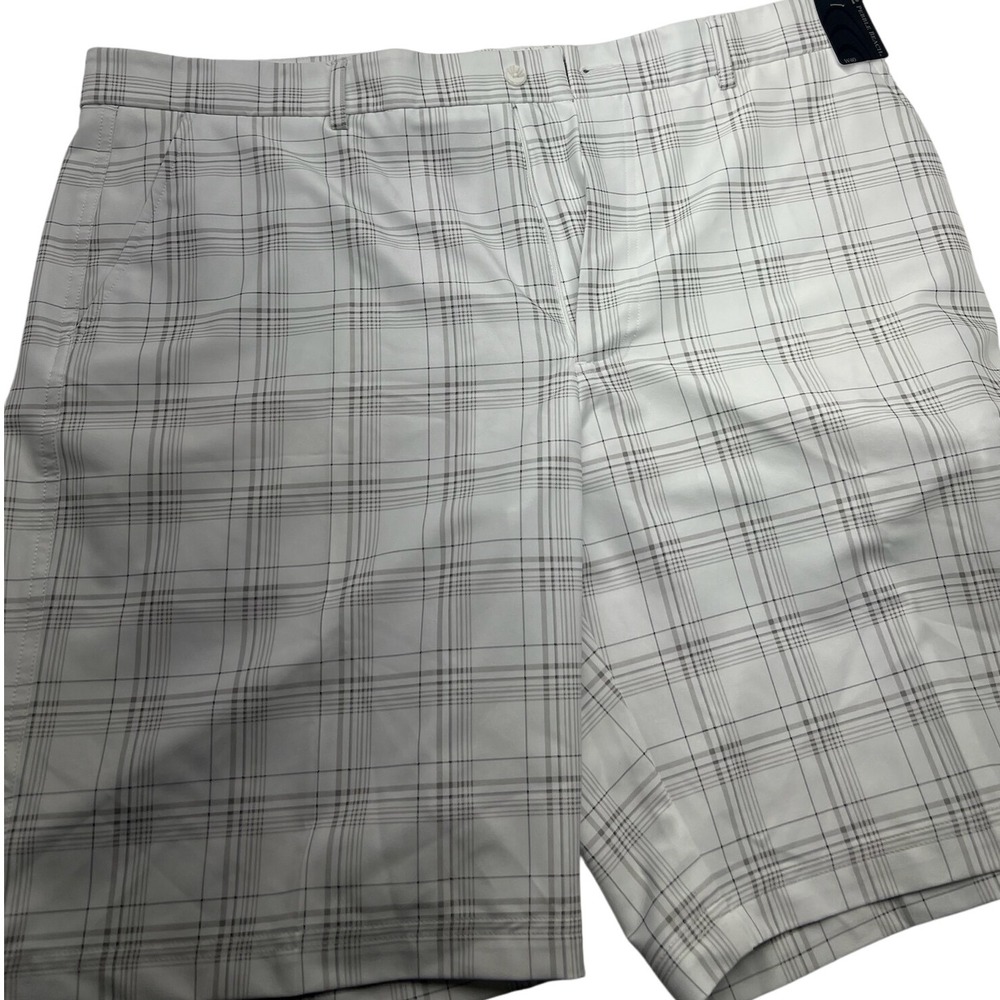 Pebble Beach Mens Golf Shorts Size 40‎ Plaid White Gray